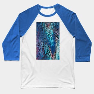 Blue-blue Hoarfrost Fluid Art Baseball T-Shirt